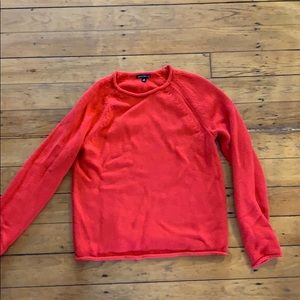 Warm, coral J. Crew roll neck sweater